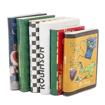Odoria 1:12 Miniatură 6PCS Cărți Colorate casă de Păpuși Decor Accesorii
