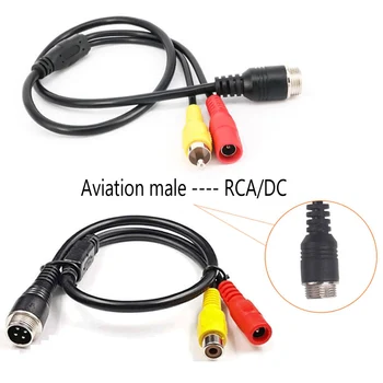 Un moment dat doua masini Cablu Video aviației capul de sex masculin cablu de extensie auto cablu audio RCA DC Masculin Conecta DVD, Monitor Auto