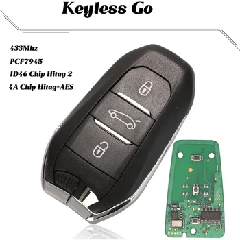 Jinyuqin Keyless Go VA2/HU83 Cheie Inteligentă pentru Citroen C4 C4L DS4 DS5 cheie de Mașină de la Distanță 433Mhz/434Mhz ID46 Hitag2 4A Hitag-AES