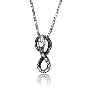 Oțel soldat șarpe mare pandantiv colier moda cool bun detaliu farmec din oțel inoxidabil om de bijuterii