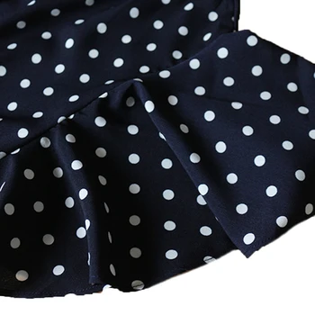 Femei Șifon Modă Polka Dot Rochie Mini Casual V Neck Ruffle Sleeve Talie Mare Tiv Asimetric Rochie De Vacanță Purta