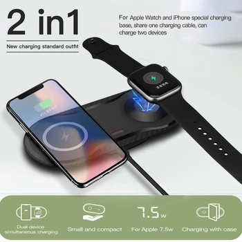 FDGAO 2 in 1 Încărcător Wireless Qi Pentru Apple Watch SE 6 5 4 3 2 10W Repede Wireless Charging Pad Pentru iPhone 12 11 XS Samsung S20 S10