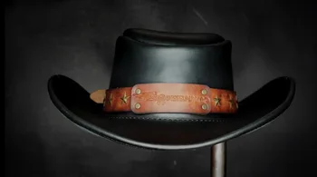 Steampunk diy vest palarie de cowboy din piele lucrate manual diy pălărie din piele pălărie de pescar
