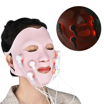 LED roșu Terapia cu Fotoni Gel Moale Masca Fata Masaj cu Controler Acupoint Vibrații Anti Riduri de îngrijire a Pielii Faciale Instrumente