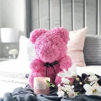 Rose Teddy Bear Floare Veșnică pentru Fereastra de Afișare, Aniversare, Crăciun, ziua Îndrăgostiților Cadou