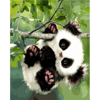 Pictura De Numere DIY Dropshipping dimensiuni Mari Drăguț și jucăuș panda Animal Panza Decorarea Camerei de Artă Copilului Cadou