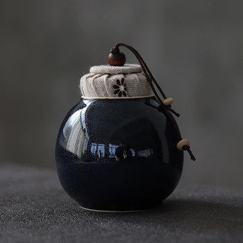 LUWU dimensiuni mici caddy ceai ceramice de epocă de ceai din portelan canistre pentru ceai
