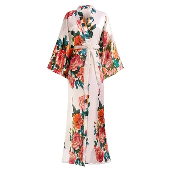 Liber Halat De Baie Matasoasa Doamna Homewear Satin Sleepwear Kimono-Halat Casual, Lenjerie Intima Pijamale Acasă Rochie Cu Centura