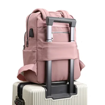 Fete Rucsacuri Laptop Roz Oameni de Încărcare USB Bagpack Femei Rucsac de Călătorie ghiozdane Geanta Pentru băieți Adolescente mochila escolar 2019