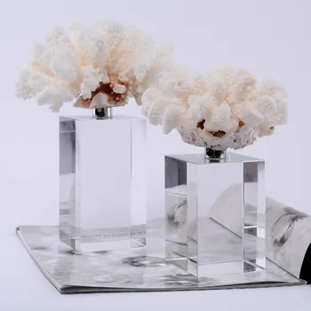 Acasă Decorative Moderne, Crystal Meșteșuguri de Origine Decor, Accesorii Decor Simplu Sculptura de Coral Alb cu Cristal Baze de Masă
