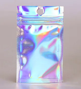 Leotrusting Translucid cu Laser de Blocare Zip Pungi Clar Față Holograma Saci de Argint X-mas Cadouri Șosete Lenjerie Sexy Mănușă Sac de Depozitare