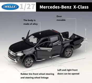WELLY Diecast 1:24 Masina Clasic Camioneta Mercedes Benz Clasa X Metal Vehicul Aliaj Model de Mașină de Jucărie Pentru Copii Cadou de Colectie