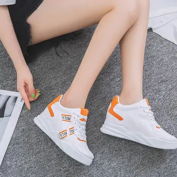 în plus, stresul poate creste Pantofi Woman7 cm inaltime Platforma Adidasi 2019 Primăvară de sex Feminin Pantofi Casaul Adidași Alb Respirabil Zapatos Casual