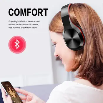 T5 Nou Portabile, Fără Fir, Căști Bluetooth Stereo Pliabila Cască Audio Mp3 Reglabil Căști Cu Microfon Pentru Muzică
