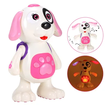 Montessori Jucării Roz Lumină Și Muzică Câine Creative Lumina LED-uri de Câine Jucării Luminoase Câine Drăguț Jucărie Pentru Copii Papusa Copil Ziua de nastere