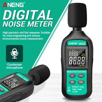 ANENG GN101 Zgomot Digital Metru de Măsurare 35-135 db Inteligent Nivelul de zgomot Metru Decibel Monitor Logger de Diagnostic-Instrument