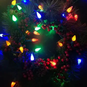 50 Conta C6 Mini Lumini cu LED-uri,Multi-Color Led Șir de Lumini pentru Exterior Pomi de Crăciun Iluminat Decor,Fir Verde,UL Listat