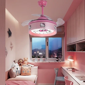 Copii moderne decor dormitor condus invizibil ventilator de tavan lumina lămpii living sala de mese ventilatoare de tavan cu lumini de control de la distanță