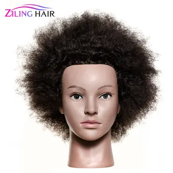 Femeie Afro manechin coafor de formare capul cu par uman real manechine de păr doll pentru femei de culoare manican frizer