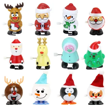 12pcs Moș Crăciun Vânt de Până Jucării Petrecerea de Crăciun de Jucărie om de Zăpadă Elan Xmas Desene animate Fleac Copii Knick-Knack Cadou pentru Copil