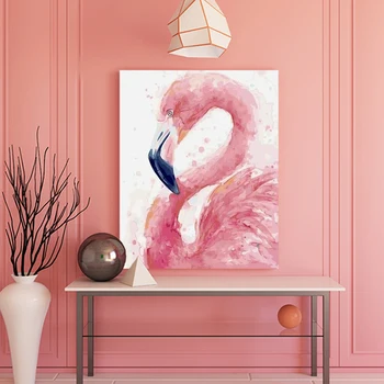Vopsea de numărul de arta pictura de numere Flamingo, manual de decompresie, de animale, de culoare roz de Dragoste