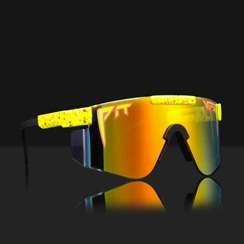 Pit Viper Oglinda Rece Polarizat ochelari de Soare Ciclism TR90 Anti Rezistență MTB Siguranța Sport în aer liber Ochelari de cal Overized Nuante de Ochelari