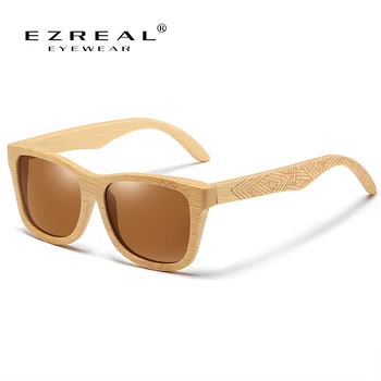 EZREAL Lemn Real ochelari de Soare Polarizat ochelari de Soare din Lemn UV400 ochelari de Soare ochelari de Soare din Lemn de Bambus Marca Cu DropShipping