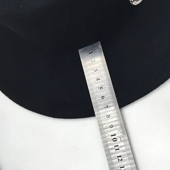 Iarna feminin lână de acoperiș Plat ceremonia de pălărie pentru femei populare logo-ul diamond papion negru pălărie este contractat