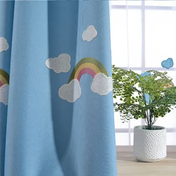 Marea mediterană coreean Umbrire Curcubeu Pânză de Desene animate pentru Copii Camera Plutitoare Fereastră Ecran Personalizate Perdele pentru Living Sala de Mese