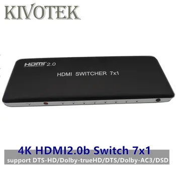 4K 3D 7x1 HDMI Switch Comutator Adaptor,7 la 1 Hdmi2.0b switch RC Controller hdmi Conector de sex Feminin Pentru HD Player,PS3 STB PC DVD