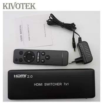 4K 3D 7x1 HDMI Switch Comutator Adaptor,7 la 1 Hdmi2.0b switch RC Controller hdmi Conector de sex Feminin Pentru HD Player,PS3 STB PC DVD