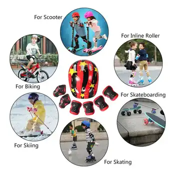 7Pcs/set Copii, Băiat, Fată, Cască de protecție Genunchi Cot Pad Seturi de Copii Ciclism Skate Biciclete Casca de Protecție apărătoare de Siguranță