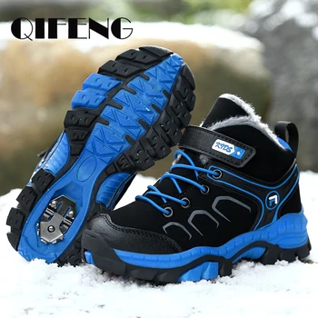 Cald Adidasi Baieti Pantofi De Copii De Mers Pe Jos Cizme De Iarna Din Piele, Blană, Pantofi Sport Brand Copii Pantofi Casual Pantofi De Zăpadă Rezistent La Apa