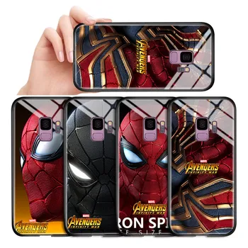 Marvel Avenger Spiderman Caz Pentru Margine Samsung Galaxy S7 S8 S9 S10 Plus S20 S20 Ultra S10 Lite Sticla Lucioasa Capacul Telefonului