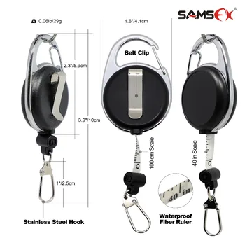 SAMSFX Pescuit Măsură de Bandă Zinger și Neopren Bretele Acordă pentru a Zbura de Pescuit Net de Aterizare