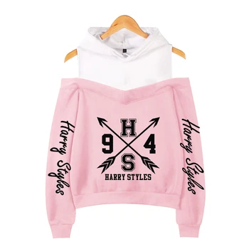 Harry Styles Off-umăr Hoodies Femei 2020 Noua LINIE FINA Imprimat Hanorac Tricou Femei Fashion Fleece Cald Sacou Haina