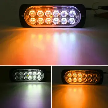 10buc 12V-24V 12 LED-uri Auto de Mare Putere Lumina Strobe Chihlimbar Alb Camion de Remorcare Intermitent Lumina de Urgență