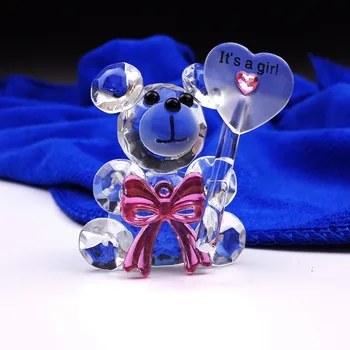 Frumos Ursul De Cristal Figurine Copil De Dus Favoarea Petrecere De Nunta Cadouri Pentru Oaspeții