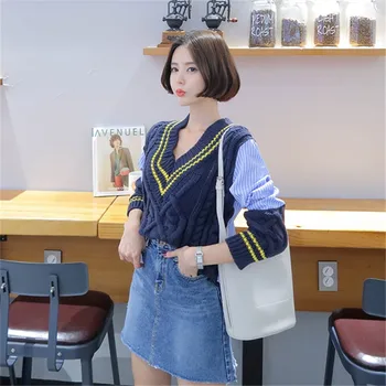 Mazefeng Noi 2020 Toamna Iarna Pulovere pentru Femei V-Neck Casual Minimalist Topuri la Modă Stil coreean Tricotat Doamnelor O Mărime