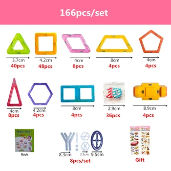 100-312pcs 20 de Combinații Diferite de Designer Magnetic Blocuri de Construcție a Stabilit Modelul și Jucării de Construcție Blocuri de Plastic Pentru Copii