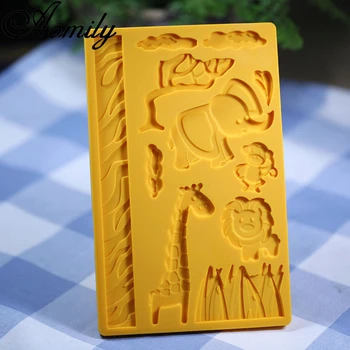 Aomily Elefant, Girafa, Maimuță, Leu Tort de Silicon Matrite de Ciocolata Animal Bakeware Mucegai de BRICOLAJ produse de Patiserie de Copt Instrument de Copt Accesorii