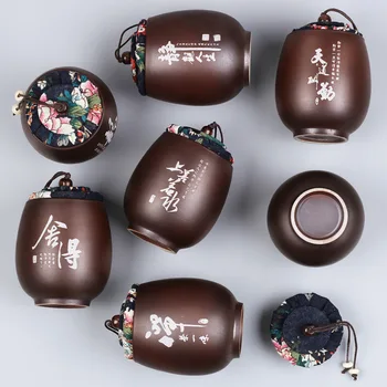 Mini Ceramice De Călătorie Ceai Caddy Poate Seta Teacup Un Dublu Scop Castron De Zahăr De Bucătărie Borcane Condimente Condimente Cutie De Depozitare Sigilate