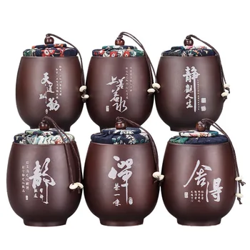 Mini Ceramice De Călătorie Ceai Caddy Poate Seta Teacup Un Dublu Scop Castron De Zahăr De Bucătărie Borcane Condimente Condimente Cutie De Depozitare Sigilate