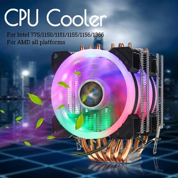 6 Heatpipe Cooler Cpu Fan Linia 3 Led-Uri Rgb Ventilatorului De Răcire Liniștită Radiator Radiator Pentru 775/1150/1151/1155/1156/1366 Pentru Amd Toate