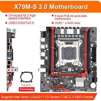 JingSha X79m-e placa de baza stabilit cu Xeon despre lga2011 E5 2650V2 C2 4x4GB=16GB 1600MHz DDR3 ECC REG memorie M-ATX USB3.0 SATA3.0 coole