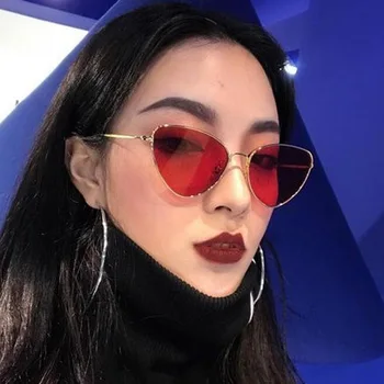 2020 Vintage de designer de Brand oglindă, Ochi de Pisica ochelari de Soare Femei de Metal plat obiectiv Retro Ochelari de Soare de sex Feminin oculos de sol