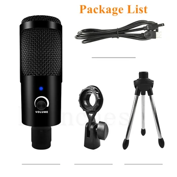 K1 USB Microfon PC, Microfon cu Condensator Voce Înregistrare Microfon de Studio de Video de pe YouTube Skype Discuția Joc Podcast