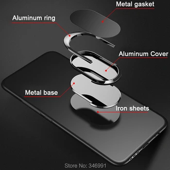 Telefon Acoperă pentru Meizu M6 Notă Caz de lux 5.5 inch Negru Moale de Silicon Magnetic Suport Auto Inel de Cazuri pentru Meizu M6 Notă Funda