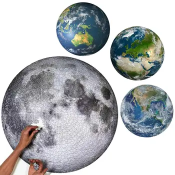 Puzzle 3D Rotund Lună Pământ Puzzle 1000 Piese Planete Copii Jucarii Educative Copii Copii Adulti Familie de Cooperare Joc Distractiv