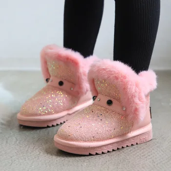 Fete cizme de zapada 2020 iarna noi întreprinderi mici și mijlocii pentru copii baby paiete de pluș cizme scurte plus catifea caldă pantofi de bumbac